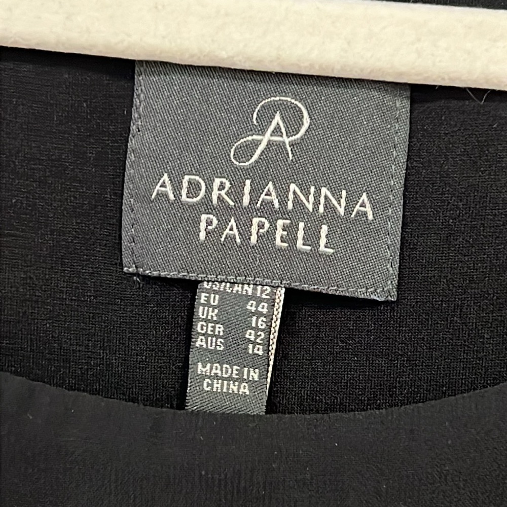 Adrianna Papell Black Tiered Bolero Dress Size 12 - Picture 3 of 11